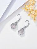 wholesale 925 Sterling Silver Pink Rose Quartz Filigree Drop Earrings for Women - Handmade s-0-4