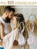 wholesale 925 Sterling Silver Pink Rose Quartz Filigree Drop Earrings for Women - Handmade s-0-5