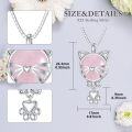 wholesale 925 Sterling Silver Pink Rose Quartz Cat Paw Necklace s for Women-0-1