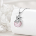 wholesale Sterling Silver Moonstone Axolotl Owl Dog Elephant Turtle Pendant Necklace-0-3