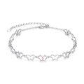 wholesale 925 Sterling Silver Pink CZ Butterfly Chain Bracelet Adjustable October Birthday s for Her-0-0