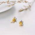 wholesale 14K Gold Accented Rose Flower Stud Earrings for Women/Mother/Wife-0-4