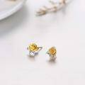 wholesale 14K Gold Accented Rose Flower Stud Earrings for Women/Mother/Wife-0-5
