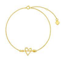 wholesale 14K Gold Heart Arrow Charm Bracelet for Women Friendship Gift Ideas- Gold Plated
