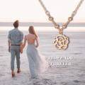 wholesale 18K Gold Rose Flower Pendant Necklace for Women - Elegant-0-5