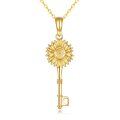 wholesale 14K Gold Sunflower Key Pendant Necklace for Women Real Gold Ideas-0-0