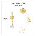 wholesale 14K Gold Sunflower Key Pendant Necklace for Women Real Gold Ideas-0-1