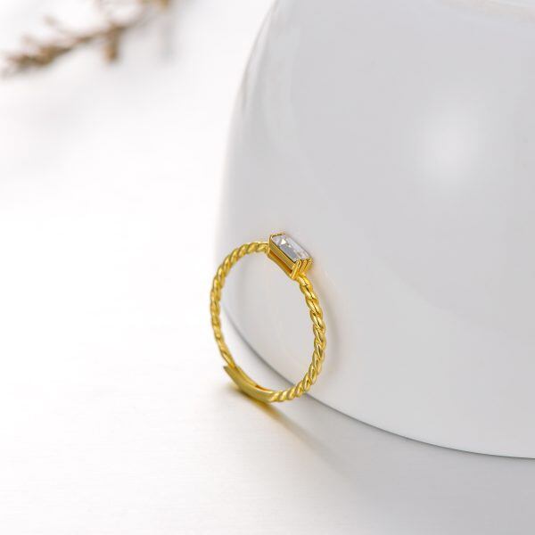 Sterling Silver with Gold Plated Twisted Adjustable Ring-4