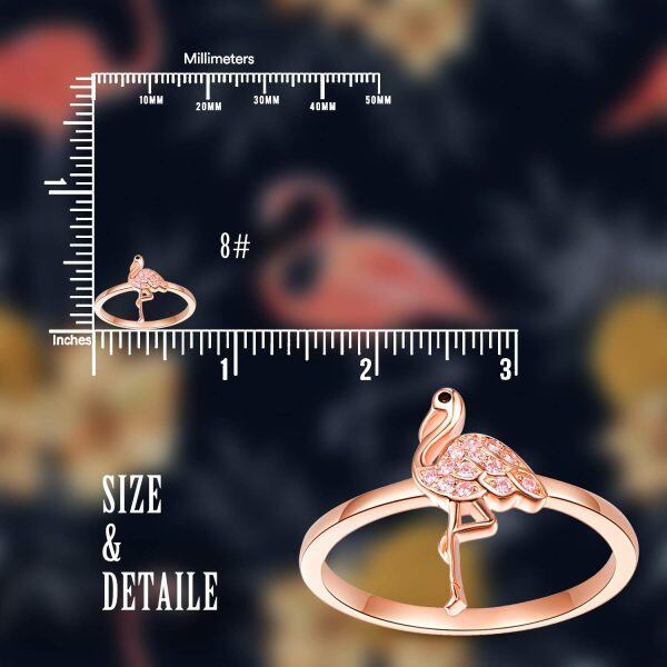 Sterling Silver Flamingo Stacking Rings-1