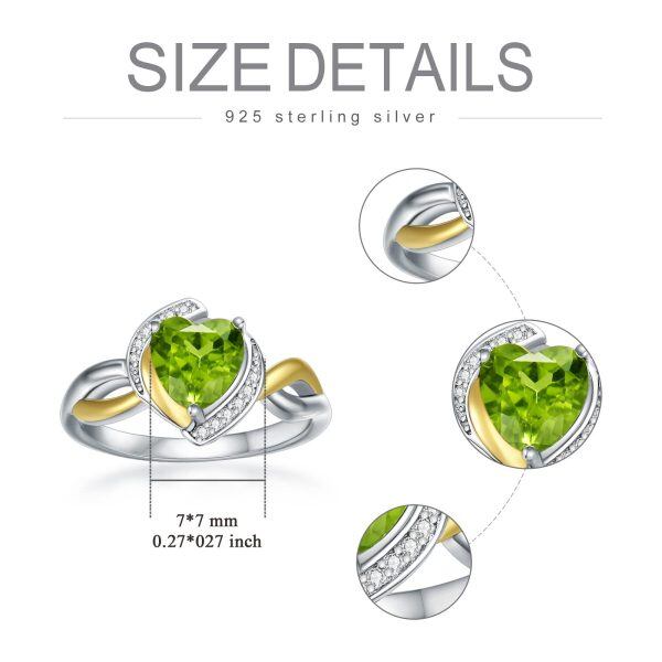 Sterling Silver 7mm Peridot Engagement Rings-1