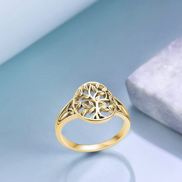 Sterling Silver Tree of Life Stacking Rings-4