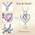 wholesale 925 Sterling Silver Heart Pendant Necklace with Austrian Crystals - I Love You Forever Message s for Wife/Girlfriend/Mom on Valentine's Day/Birthday/Anniversary-0-7