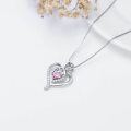 wholesale 925 Sterling Silver Heart Pendant Necklace with Austrian Crystals - I Love You Forever Message s for Wife/Girlfriend/Mom on Valentine's Day/Birthday/Anniversary-0-10