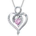wholesale 925 Sterling Silver Heart Pendant Necklace with Austrian Crystals - I Love You Forever Message s for Wife/Girlfriend/Mom on Valentine's Day/Birthday/Anniversary-0-49