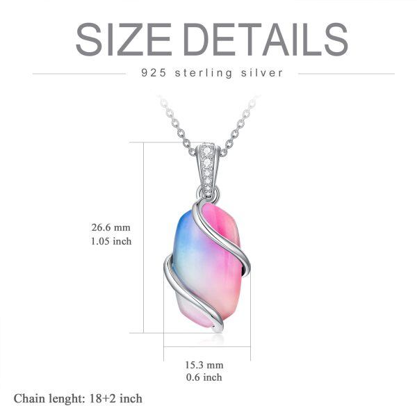 Sterling Silver Iridescent Pendant Necklaces-1