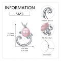 wholesale 925 Sterling Silver Pink Pearl Cat Pendant Necklace for Women-0-1