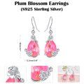 wholesale 925 Sterling Silver Pink Crystal Teardrop Flower Dangle Earrings for Women-0-1