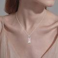 wholesale 925 Sterling Silver Pink Quartz Lotus Flower Pendant Necklace for Women-0-2
