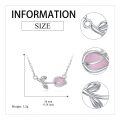 wholesale 925 Sterling Silver Pink Opal Tulip Pendant Necklace for Women Mother's Day Gift-0-1