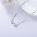 wholesale 925 Sterling Silver Pink Opal Tulip Pendant Necklace for Women Mother's Day Gift-0-4