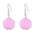 wholesale 925 Sterling Silver Pink Shell CZ Drop Earrings for Women and Girls-0-0
