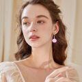 wholesale 925 Sterling Silver Pink Shell CZ Drop Earrings for Women and Girls-0-3