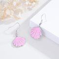 wholesale 925 Sterling Silver Pink Shell CZ Drop Earrings for Women and Girls-0-4