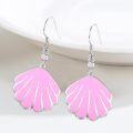 wholesale 925 Sterling Silver Pink Shell CZ Drop Earrings for Women and Girls-0-5