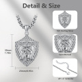 wholesale 925 Sterling Silver Mens Saint Michael Archangel Protect Us Pendant Necklaces-0-2
