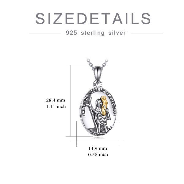 Sterling Silver St Christopher Photo Lcket Necklace-1