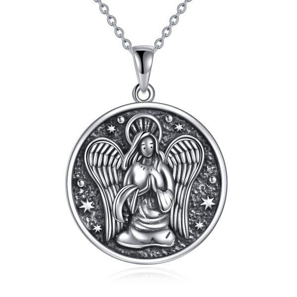 Sterling Silver Guardian Angel Pendant Necklaces-0