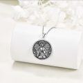 wholesale 925 Sterling Silver Guardian Angel Round Medal Pendant Necklace s for Women Girls-0-3