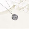 wholesale 925 Sterling Silver Guardian Angel Round Medal Pendant Necklace s for Women Girls-0-4