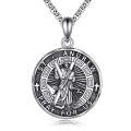 wholesale 925 Sterling Silver St Andrew Patron Saint Medal Necklace Catholic Christian Gifts for Women and Men-0-0