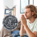 wholesale 925 Sterling Silver St Michael Archangel Protect Us Urn Keepsake Cremation Ashes Memorial Locket Pendant Chain for Men Women with Funnel and Filler Tool - Religious  Set-0-5