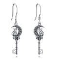 wholesale 925 Sterling Silver Key Earrings with Cat and Flower Design Gifts for Women Teenage Girls-0-0
