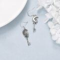 wholesale 925 Sterling Silver Key Earrings with Cat and Flower Design Gifts for Women Teenage Girls-0-4