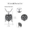 wholesale 925 Sterling Silver Angel Wings Sword Shield Cross Pendant Necklace for Men Women-0-1