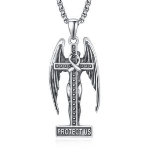 Sterling Silver Protection Amulet Necklaces with Stainless Steel Chain-0