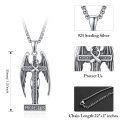 wholesale 925 Sterling Silver Angel Pendant Cross Necklace Graduation Gifts for Her Him Protection Jewelry -0-1