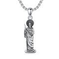 wholesale 925 Sterling Silver Saint Jude Statue Pendant with 24 Chain - Religious Jewelry for Men and Women-0-0
