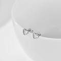 wholesale 14K Gold Open Heart with Cubic Zirconia Stud Earrings for Women Mom Wife Girls-0-3