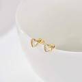wholesale 14K Gold Open Heart with Cubic Zirconia Stud Earrings for Women Mom Wife Girls-0-8