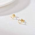 wholesale 14K Gold Open Heart with Cubic Zirconia Stud Earrings for Women Mom Wife Girls-0-9