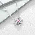 wholesale Silver Birthstone Swan Pendant Necklace for Women Couples Jewelry Gift - Rhodium Plated-0-8