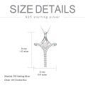 wholesale 925 Sterling Silver Opal Heart Cross Pendant Necklace for Women Christian s-0-1