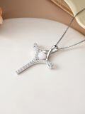 wholesale 925 Sterling Silver Opal Heart Cross Pendant Necklace for Women Christian s-0-5