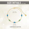 wholesale 14K Gold Blue Opal Marquise Shape Adjustable Bracelet for Women (8.5)-0-1