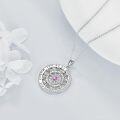 wholesale 925 Sterling Silver Pink Sapphire Zodiak Compass Pendant Necklaces for Women-0-4