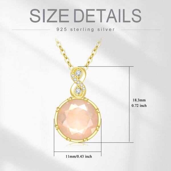 Sterling Silver Rose Quartz Pendant Necklace-1